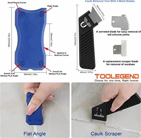 Caulk Removal Scraper Silicone Sealant Grout Finishing Sealing Tools Set