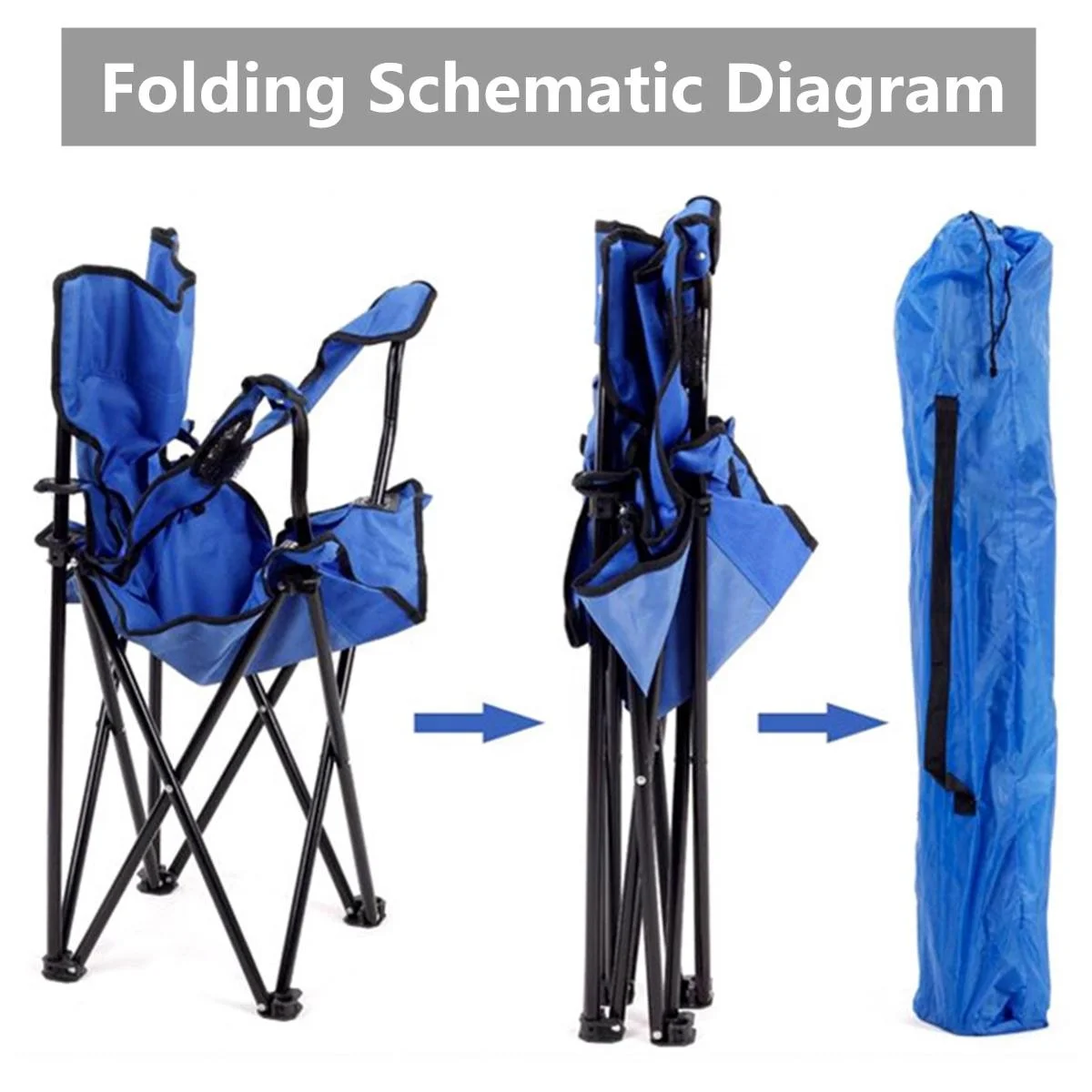 cheap high quality portable collapsible outdoor fishing hiking camp chair with cup holder