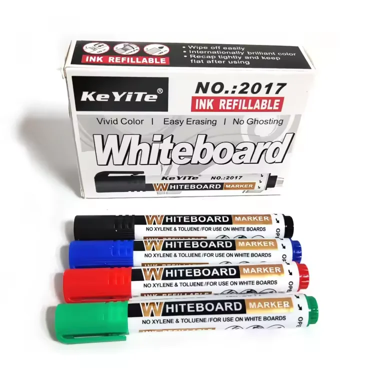 Odorless Whiteboard Marker Pen Cheap Custom Logo Bulk Erasable Jumbo Classic 4 Colors Whiteboard Marker