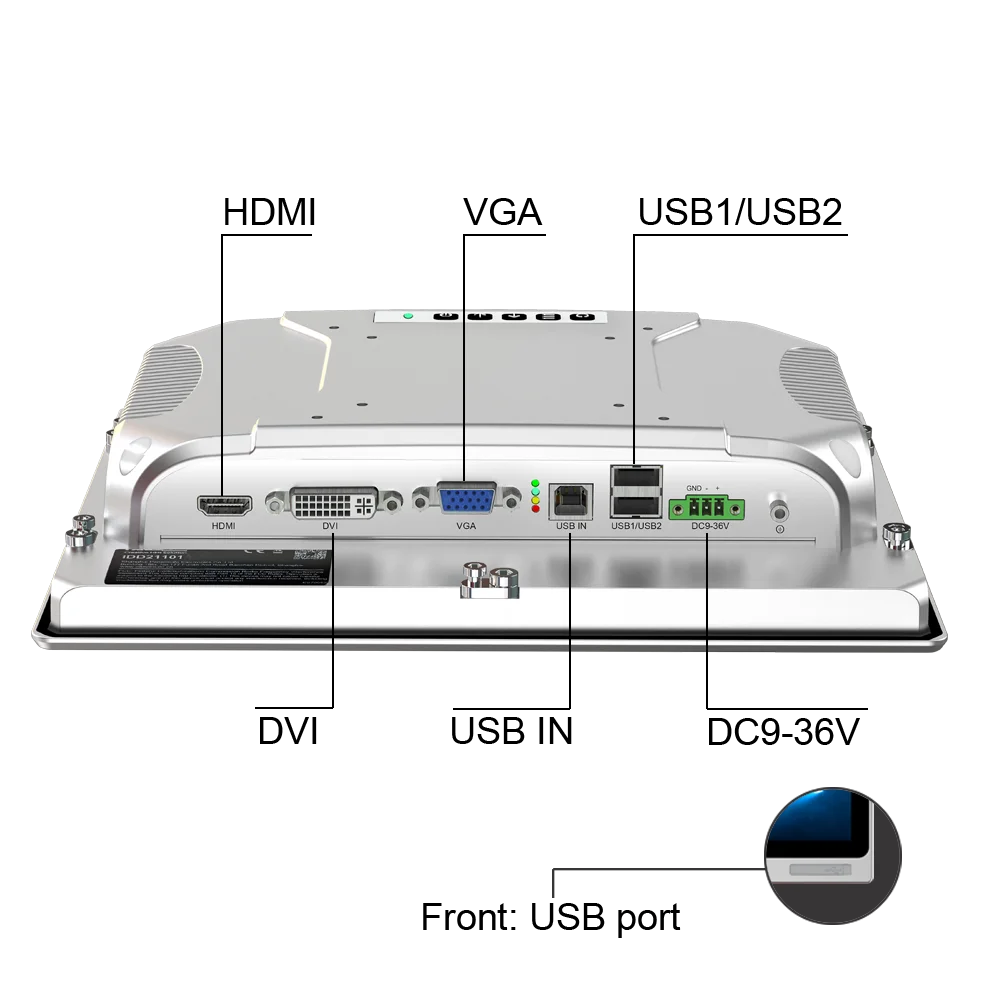 Lcd Wide Touch Screen High Brightness USB VGA HD-MI Industrial Display IP65 Waterproof Industrial Touchscreen Monitor