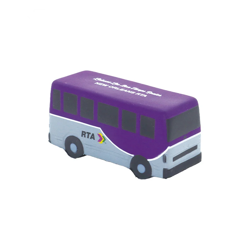 manufacture high quality pu stress school bus custom logo anti stress bus toy