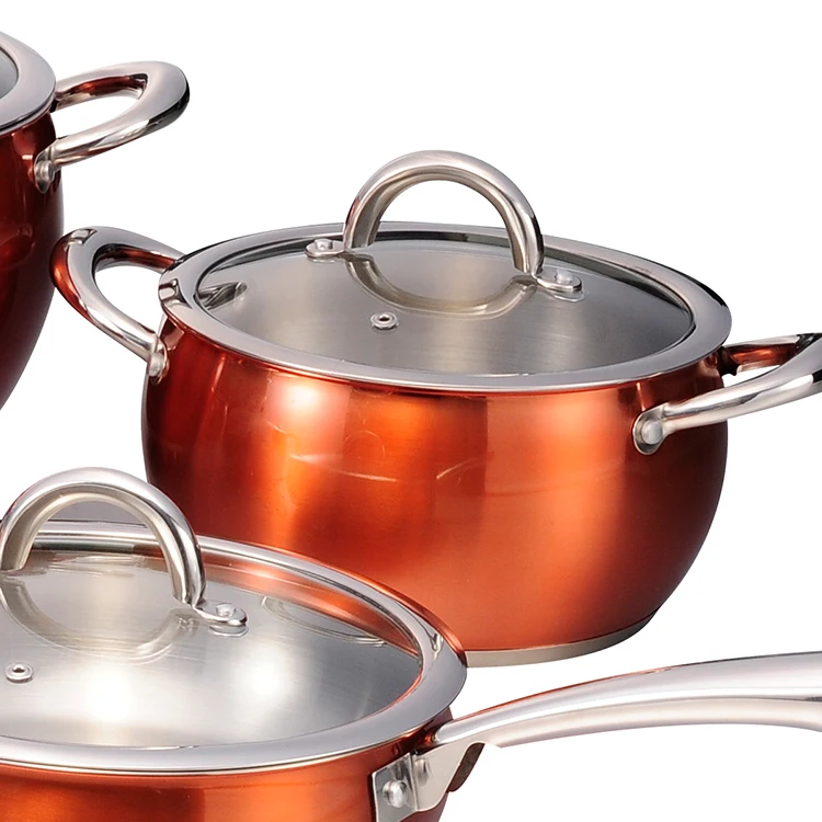 China Supply Surgical Steel Nonstick Non Stick Cast Iron Cooking Pot  Cookware Set