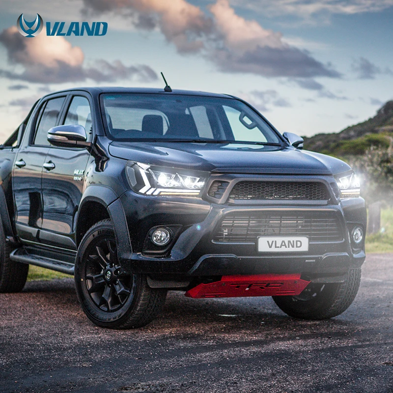  Автомобильная фара в сборе Vland для HILUX/REVO/ROCCO/VIGO 2015-2019 с полным светодиодным и поворотным сигналом + DRL Plug And