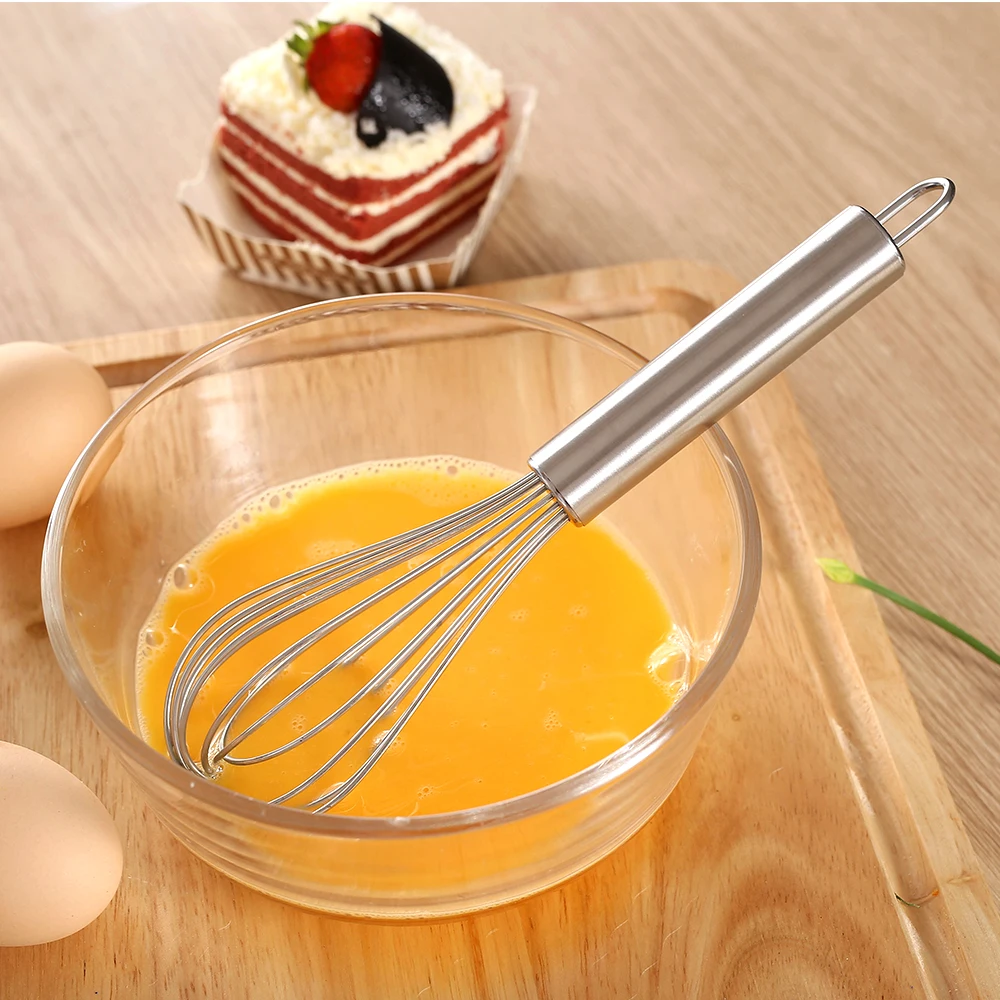 Stainless Steel Kitchen Gadgets Butter Cream Dough Mixer Bakers Whisk Household Manual Egg Beater Mini Egg Whisk