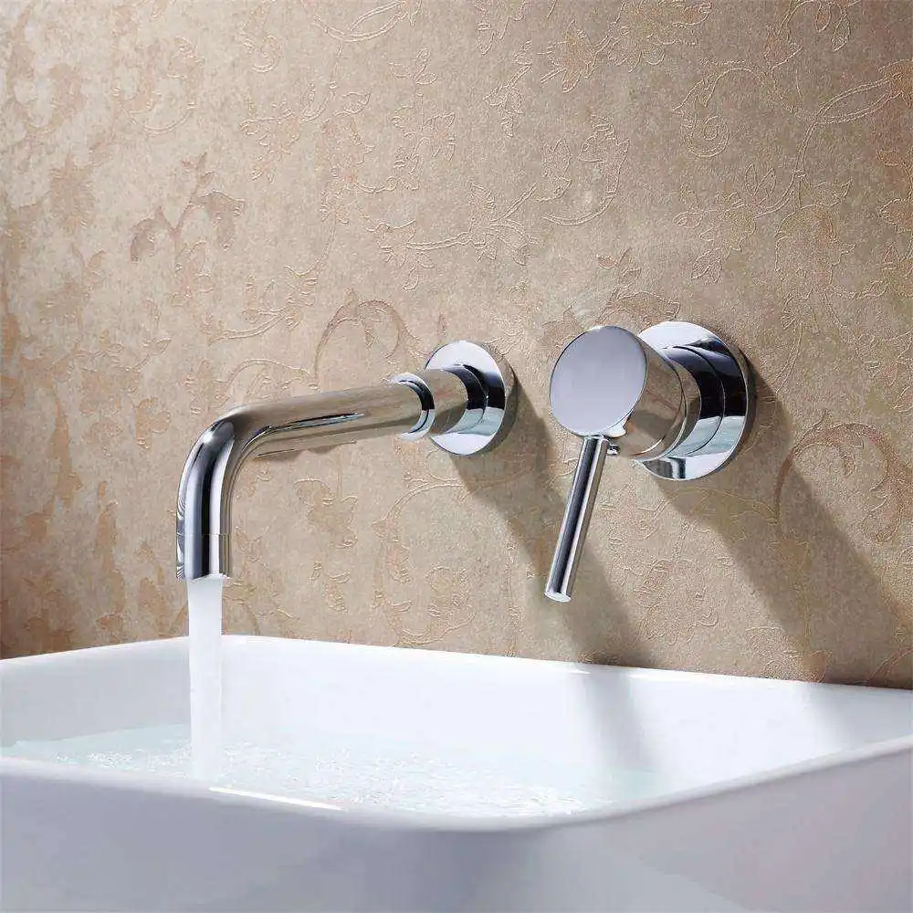 High End 2 Hole Brass Bathroom Bath Wash Basin Hot Cold Water Mixer Tap