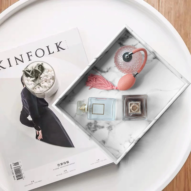 Home decorative custom design faux leather jewelry  office tray