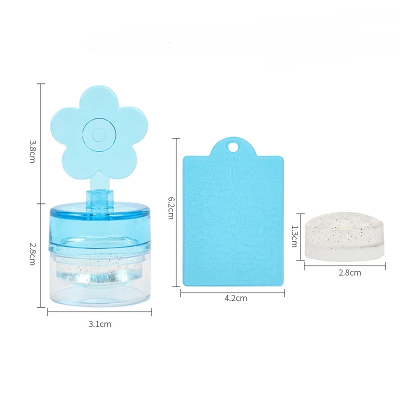 ANGNYA Private Label OEM Gel Polish Manicure Tool Nail Stamping Tools Silicone Holographic Jelly Nail Art Stamper with Scraper