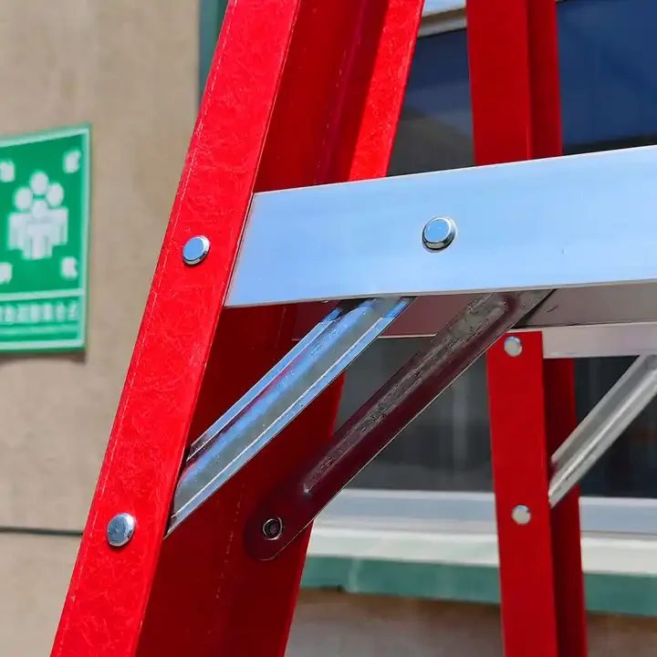 Low priced fiberglass frame ladder household heavy-duty ladder double-sided insulated ladder