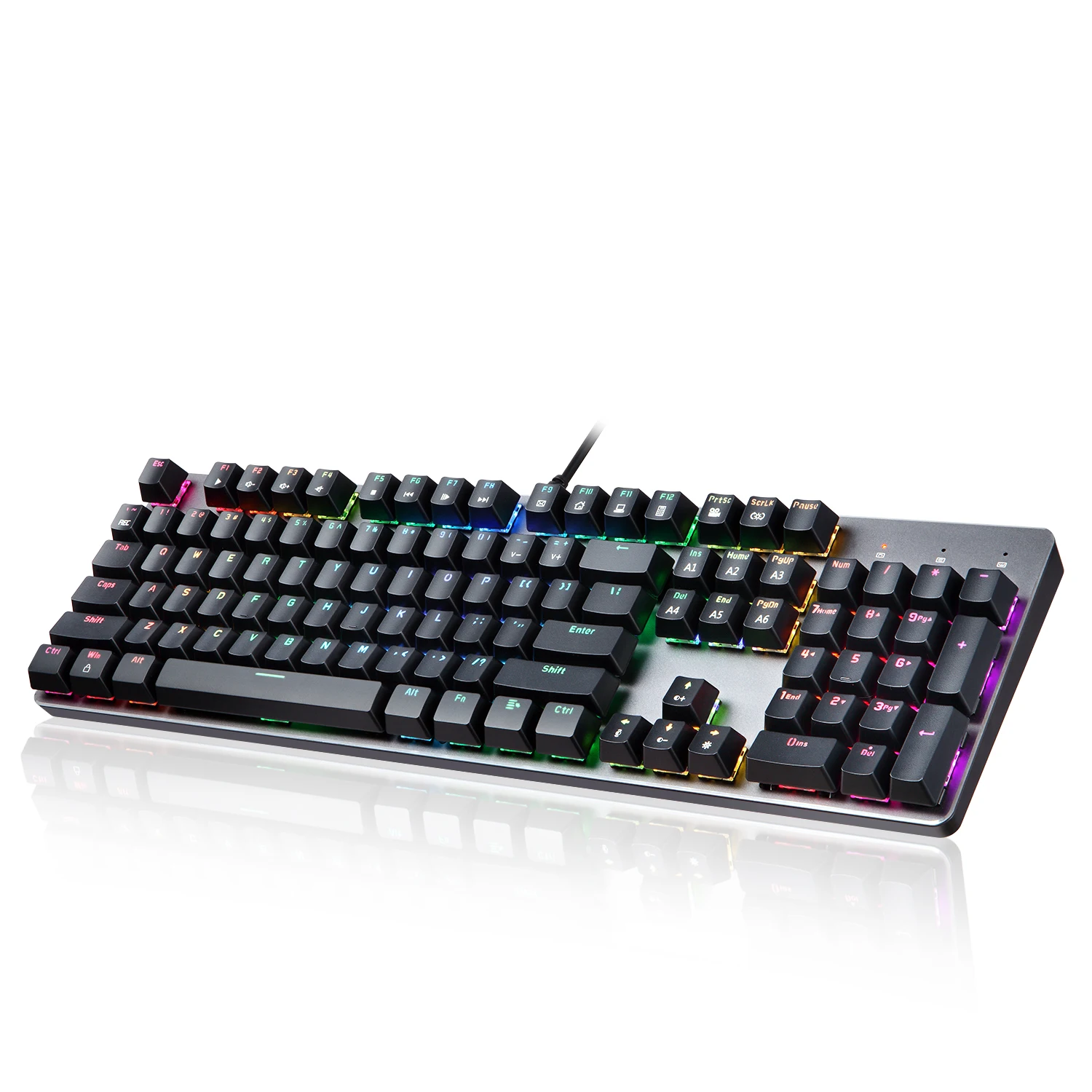 Motospeed K71 Wired Mechanical Keyboard 104 Keys Cheap Gaming Keyboard English&Russian Keyboard with Blue Switches for Laptop