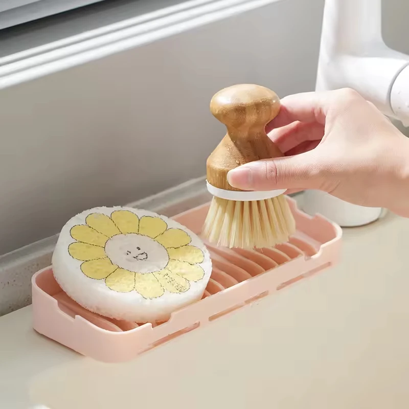Silicone Soap Dish Kichen Sttorage Tray Soap Sponge Holder for Shower Bathroom Use Versatile Soap Dishes