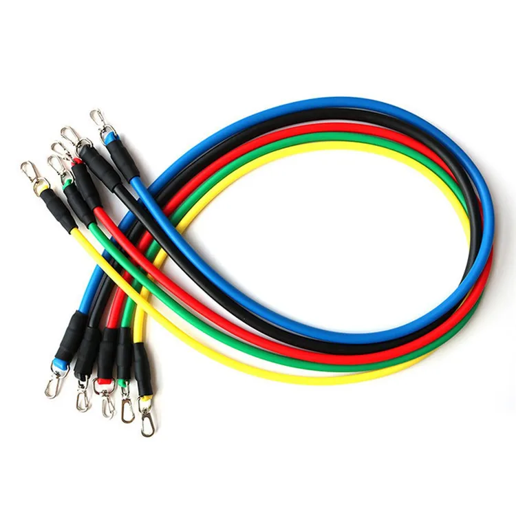 Gym Exercise Workout Fitness 11 Piece Resistance Band Tube Set