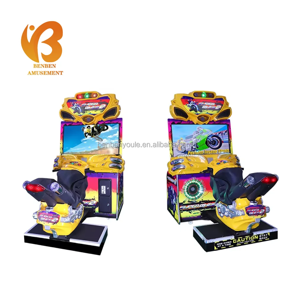 Indoor Crazy Speed Driver Racing Game Machine Coin Operated Race FF Super Bike 2 Motor Arcade Games Car Racing Machine