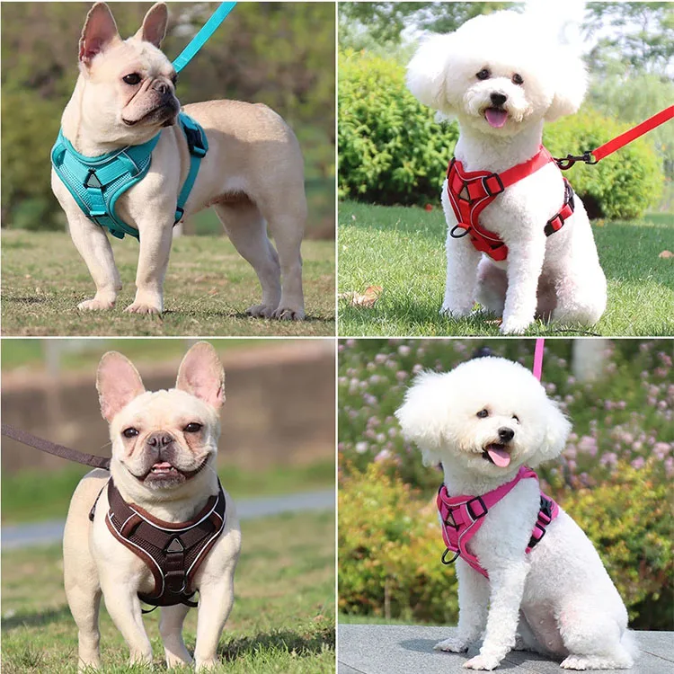 Dog Harness with 150cm Nylon Pets Leash Set No Pull No Choke Dog Vest Adjustable Reflective Breathable for Dogs