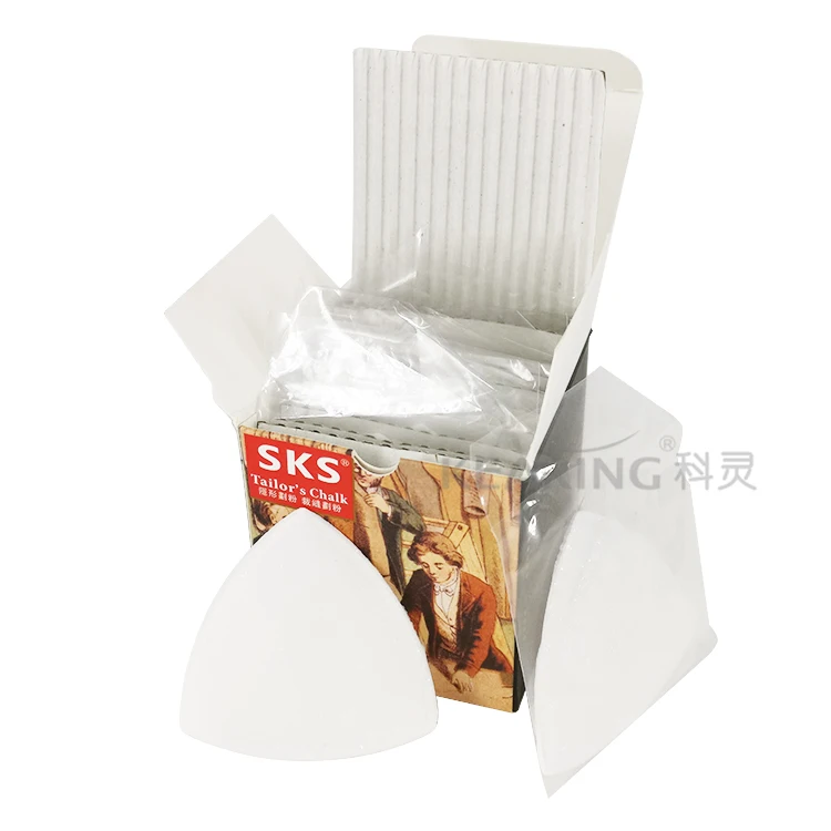 SKS iron on vanishing white triangle tailor chalk for temporary marking design fabric garments  DC10