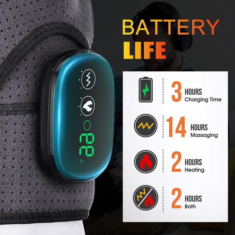 Women Men Health Care Portable Vibration Brace Support Wrap Heated Shoulder Pad Massage Belt and Shoulder Massager