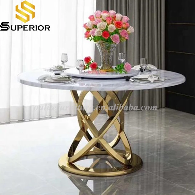 supalier luxury marble gold dining table comedores 4 sill sintered stone round dining table set
