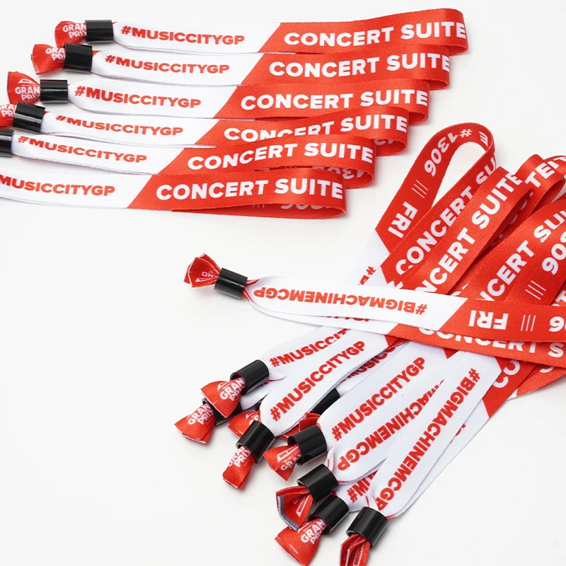 Polyester Printed Wristband Event Tickets Fabric Bracelets Custom Logo promotional wristbands sports wristband with custom logo
