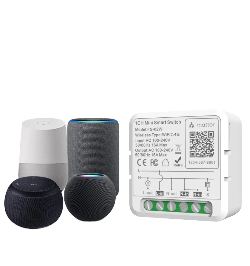 Tuya WiFi Smart Switch 1-way Control Switch Work With Alexa Google Home Alice  matter Mini Smart Breaker