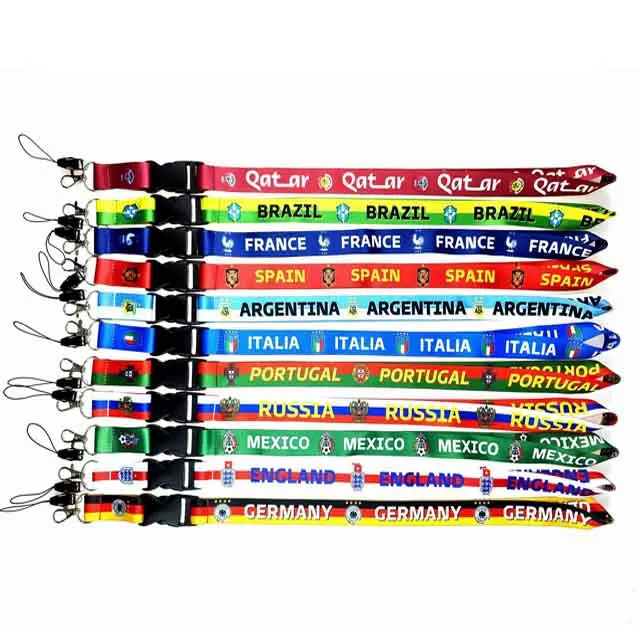 OEM Customized Printed full color heat transfer sublimated printing college football lanyard country