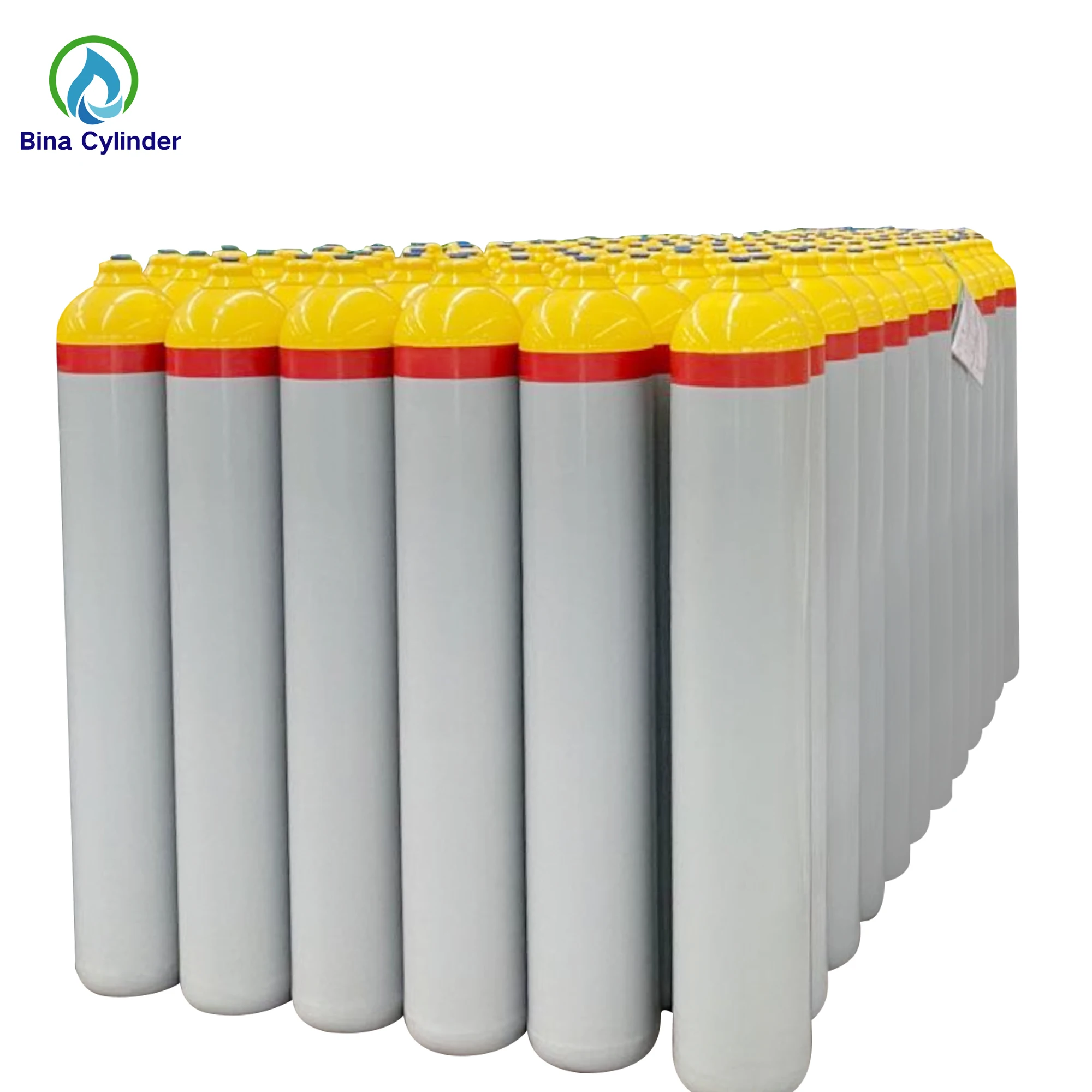 High Class Quality 40L 150Bar Bottled Gas Cylinder Valves Industrial Oxygen Cylinders