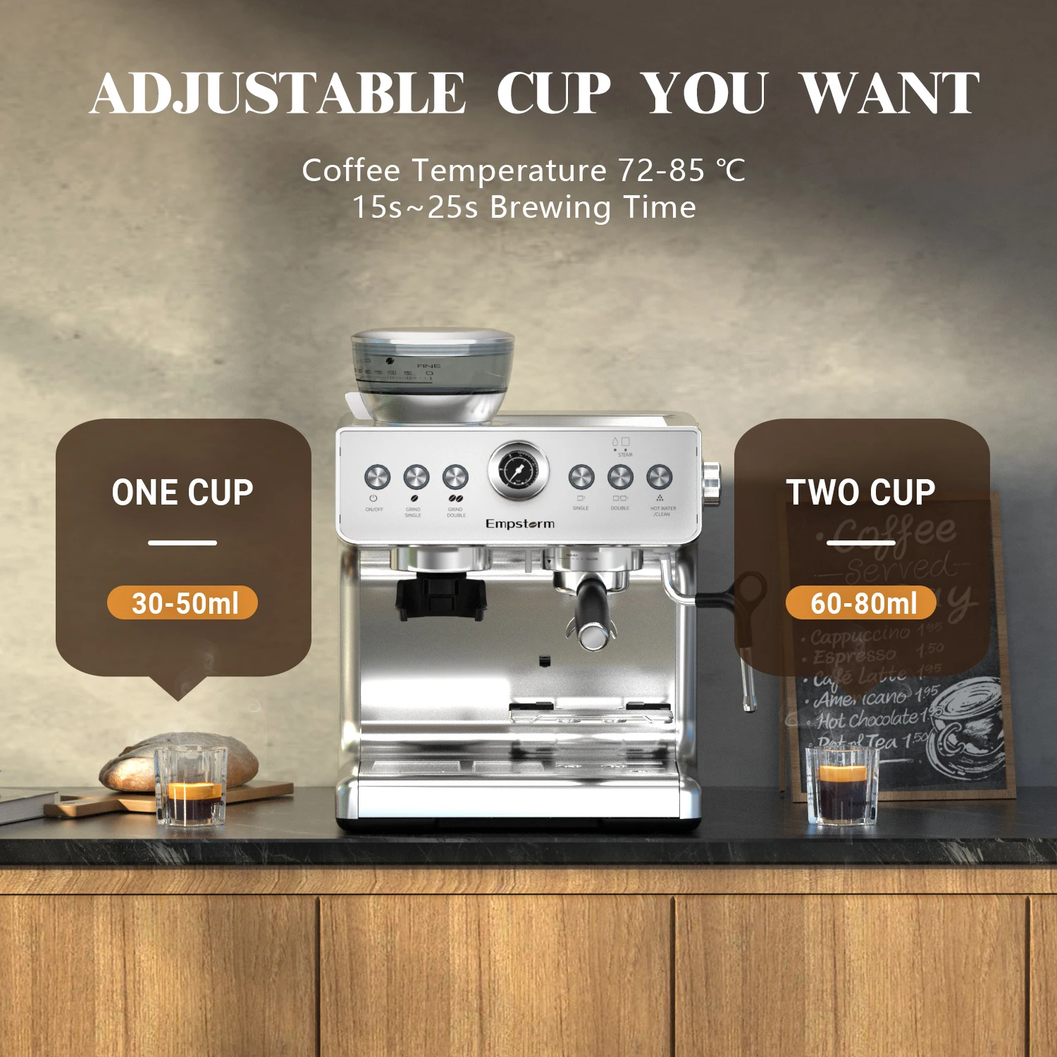 Empstorm Espresso Machine Premium Portable 20Bar Power Pressure Pump Professional Manual Coffee for Home and Office