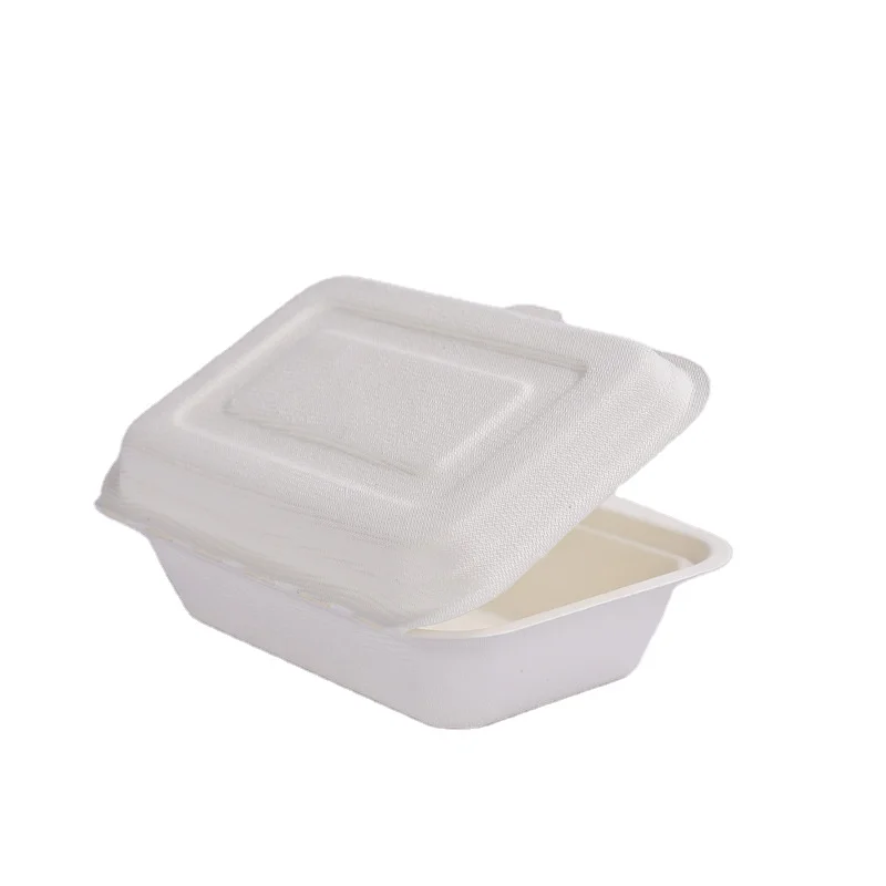 Food Packaging Rice Bowl Wholesale Compostable Square Degradable Disposable Candy Box Cake Box Coated Paper School Baby Food Box