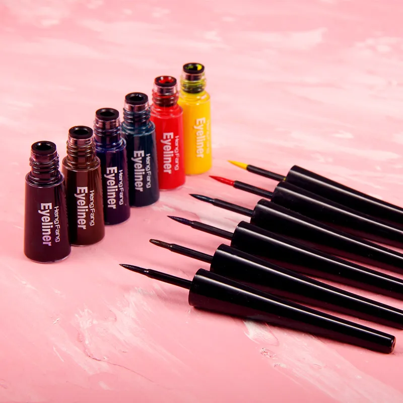 Low MOQ High Quality Longlasting Arabic Eyeliner  Private Label 6 Colors Shimmer Liquid Eyeliner