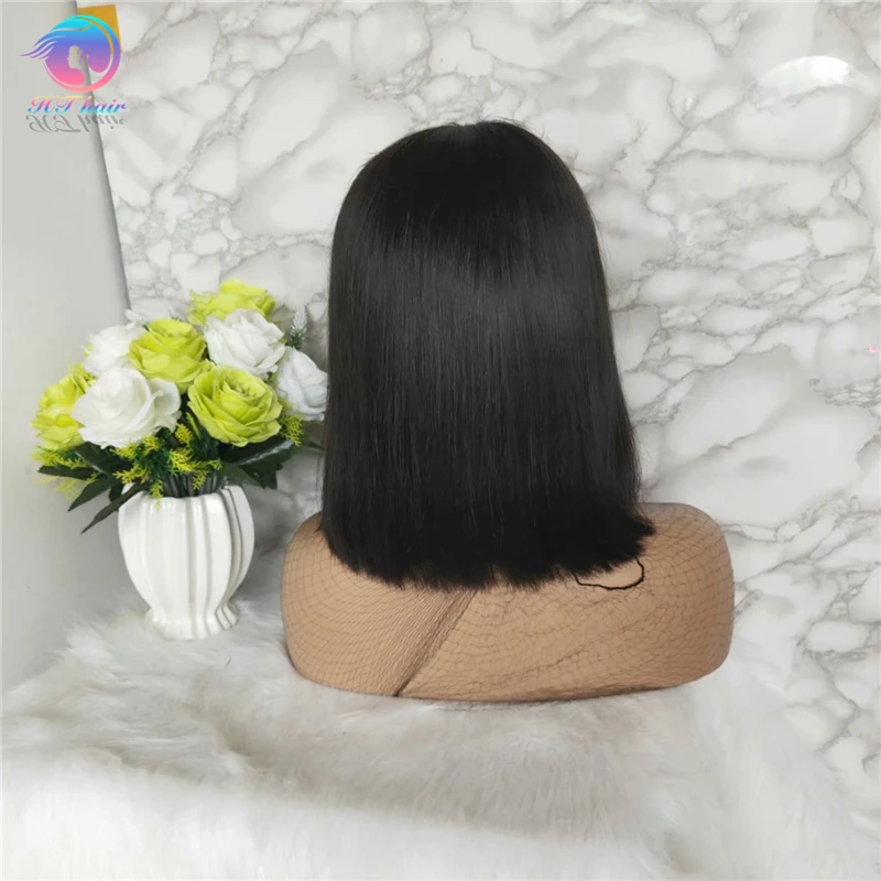 Free Lace Samples 10inch Brazilian Hair Ombre Bob Human Hair Wig Blue Long Light Brown Swiss Lace Blonde Lace Front Wig