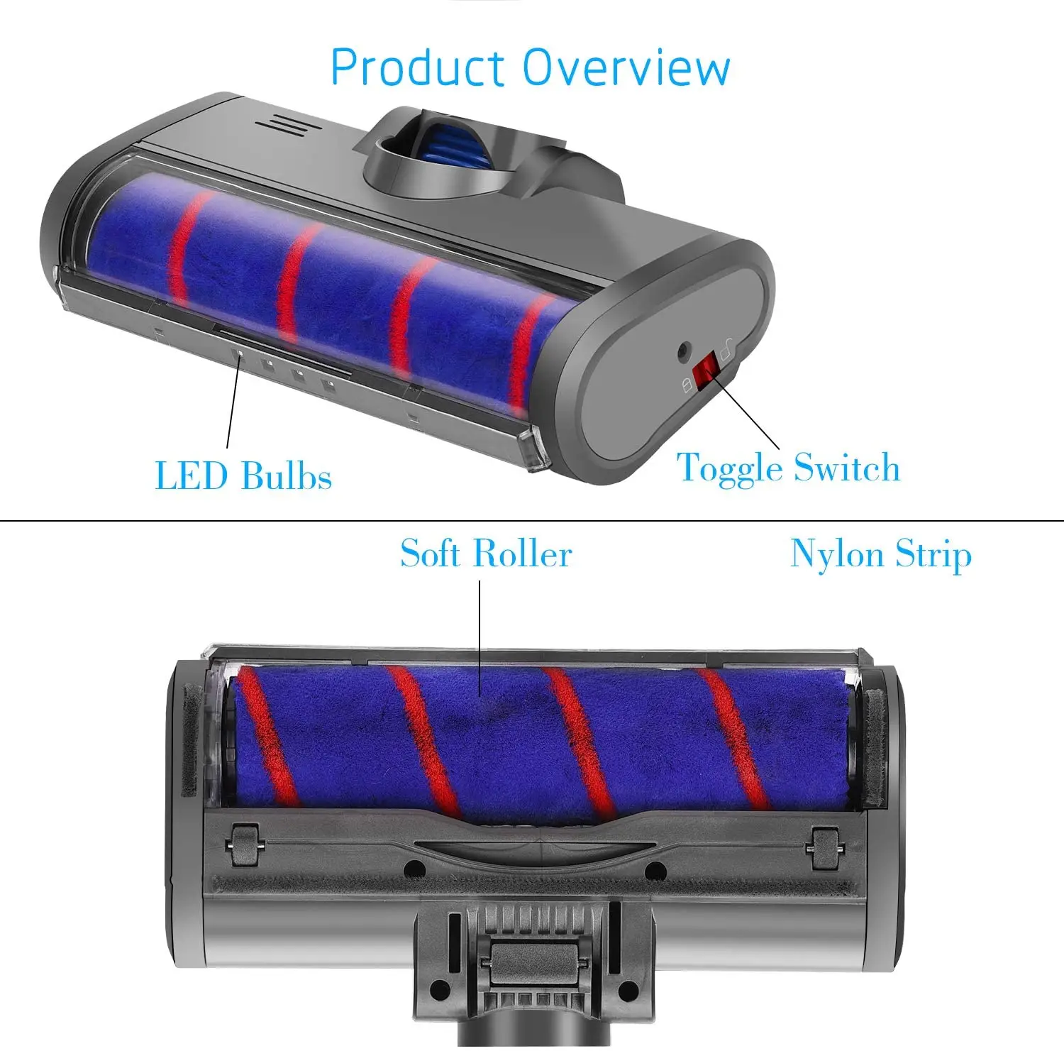 Sell Well Replacement Electric Soft Roller Brush Part for Dysons Cordless V7 V8 V10 V11 Vacuum Cleaner