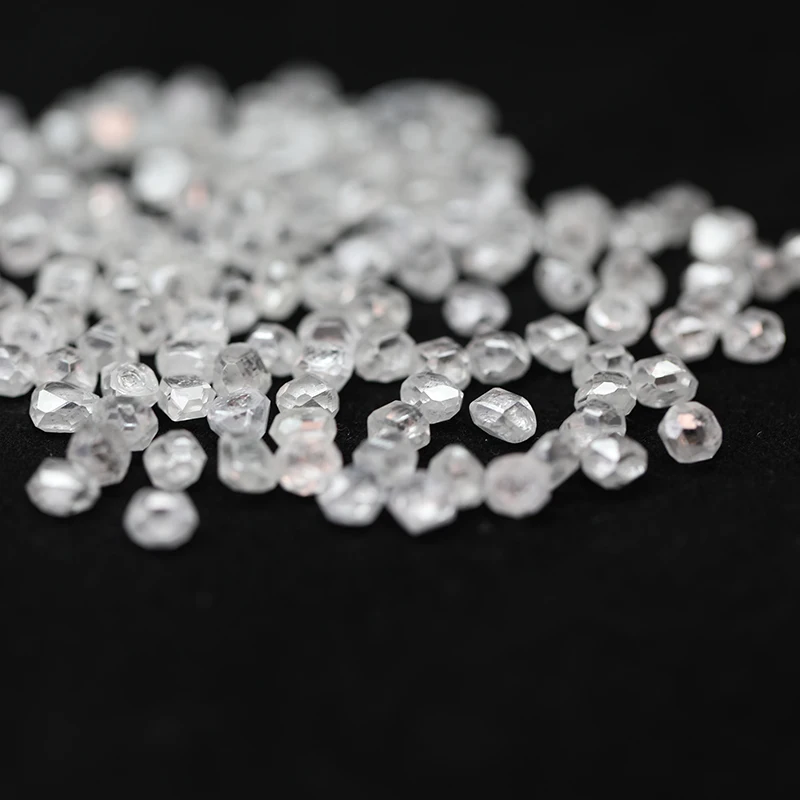 Synthetic lab grown 4 carats HPHT CVD white loose broken diamond real rough uncut white diamonds