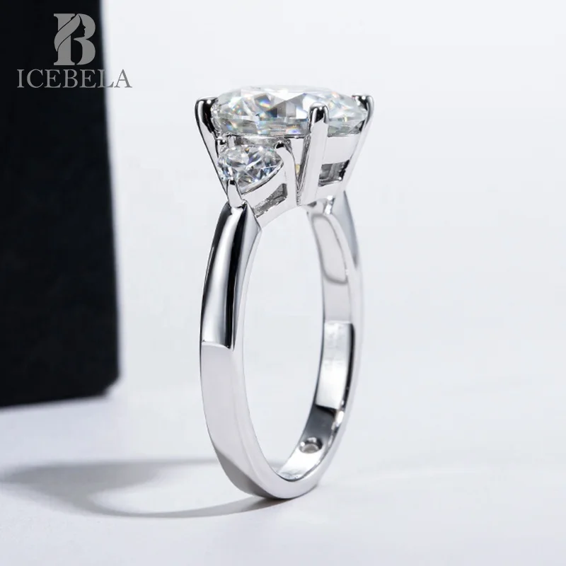 Gra certified Real 4.6CT Big Moissanite Diamond Rings Double Heart Zircon 925 Sterling Silver Engagement jewelry women For Girls