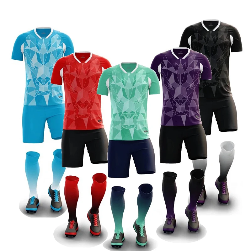 Wholesale Reasonable Price Plain Soccer Football Wear Men Football Jersey Blue And White Soccer Wear Adults