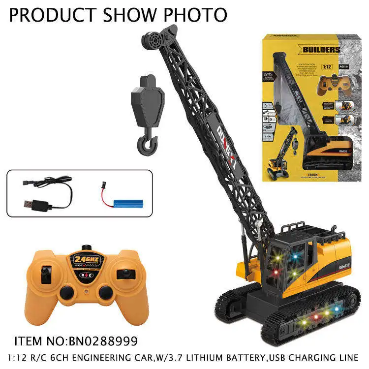 Remote Control Crane Model bulldozer 1/12 12CH Radio Control Car RC Construction Truck Engineering Vehicles Crawler Crane