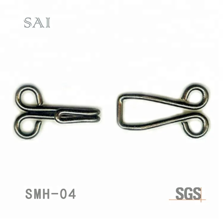 Eco-friendly Factory Wholesale Various Styles SMH01 to SMH06 Metal Collar Hooks and Eyes Closure Fastener Cheap Underwear C  &A
