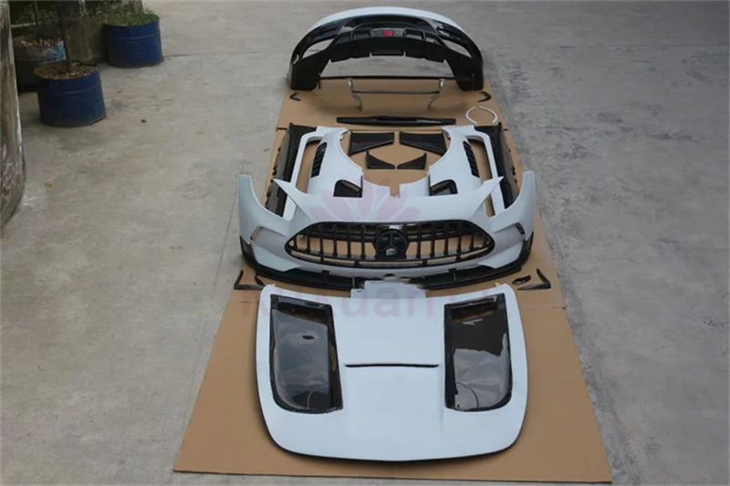 For Benz AMG GT GR Coupe BS style carbon fiber front bumper rear bumper side skirt hood body kit