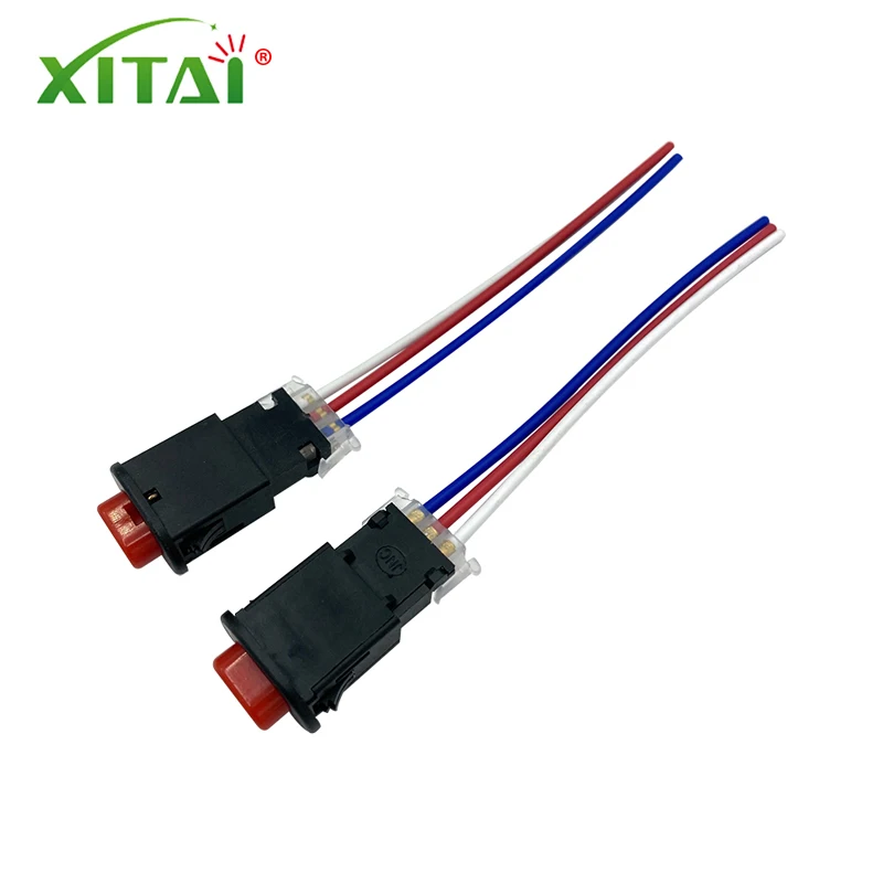 Motorcycle Switch Hazard Light Switch Button Double Flash Warning Emergency Lamp Signal Flasher with 3 Wires Built-in Lock