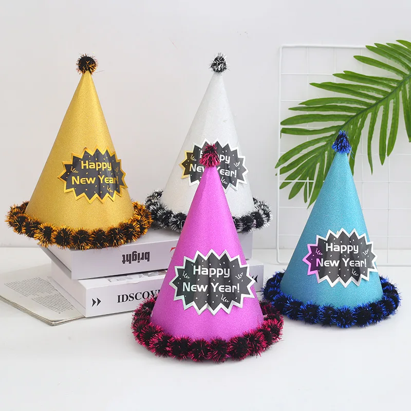Happy New Year Party Hats Fancy New Year Party Decorations Paper Cone Hat