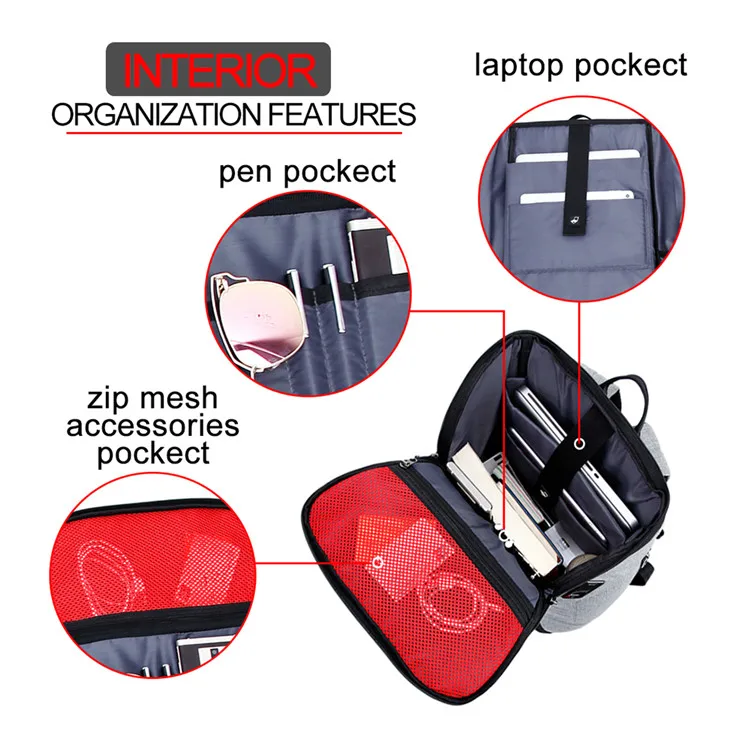 
Custom oem personal label fingerprint lock antitheft laptop safety backpack with lock 