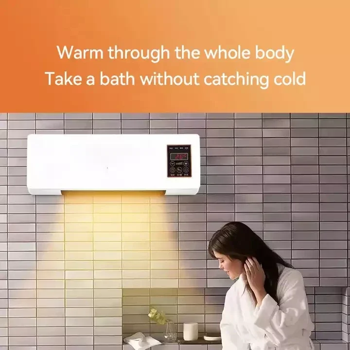 OEM Fan Heater ABS Tecno-spack Factory Low Price Mini Room Space Wall Mounted Digital Auto Electric PTC Ceramic RC White 10 Lt