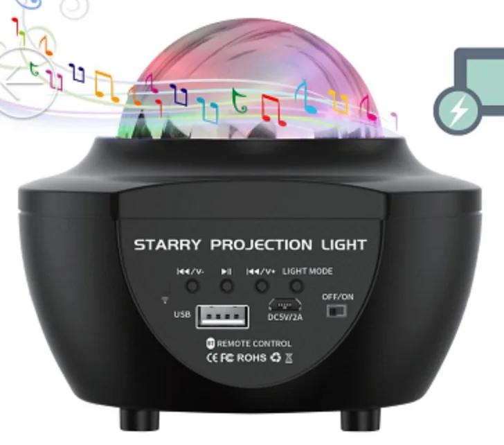 Зарядка Bluetooth Аврора звездное небо свет ночник походный Свет RGB красочный смешанный цвет Голосовое управление