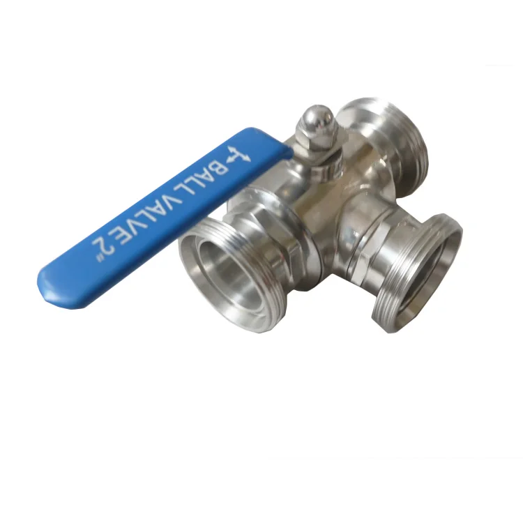 Нержавеющая сталь санитарный DN50/2 дюймовые зубчатые 3-ходовой шаровой клапан L Тип Т-образным ремешком