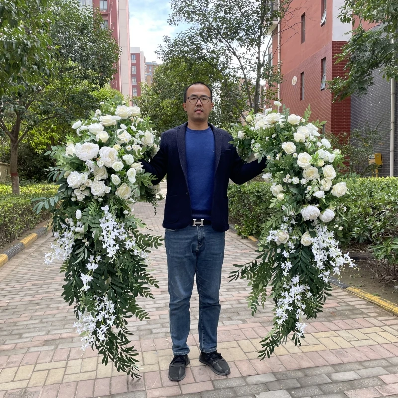 Wedding Table Decoration Wedding Flower Runner Silk Table Arrangements Flower Row Greenery Runner Greenery Garlands