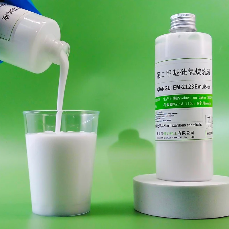 Silicone emulsion em2124 cost-effective silicone oil non-ionic polydimethylsiloxane emulsion with an active content of 35%