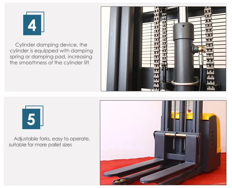 1.5 ton stacker electric price forklift truck hydraulic stacker pallet for hot sale Standing and driving full electric stacker