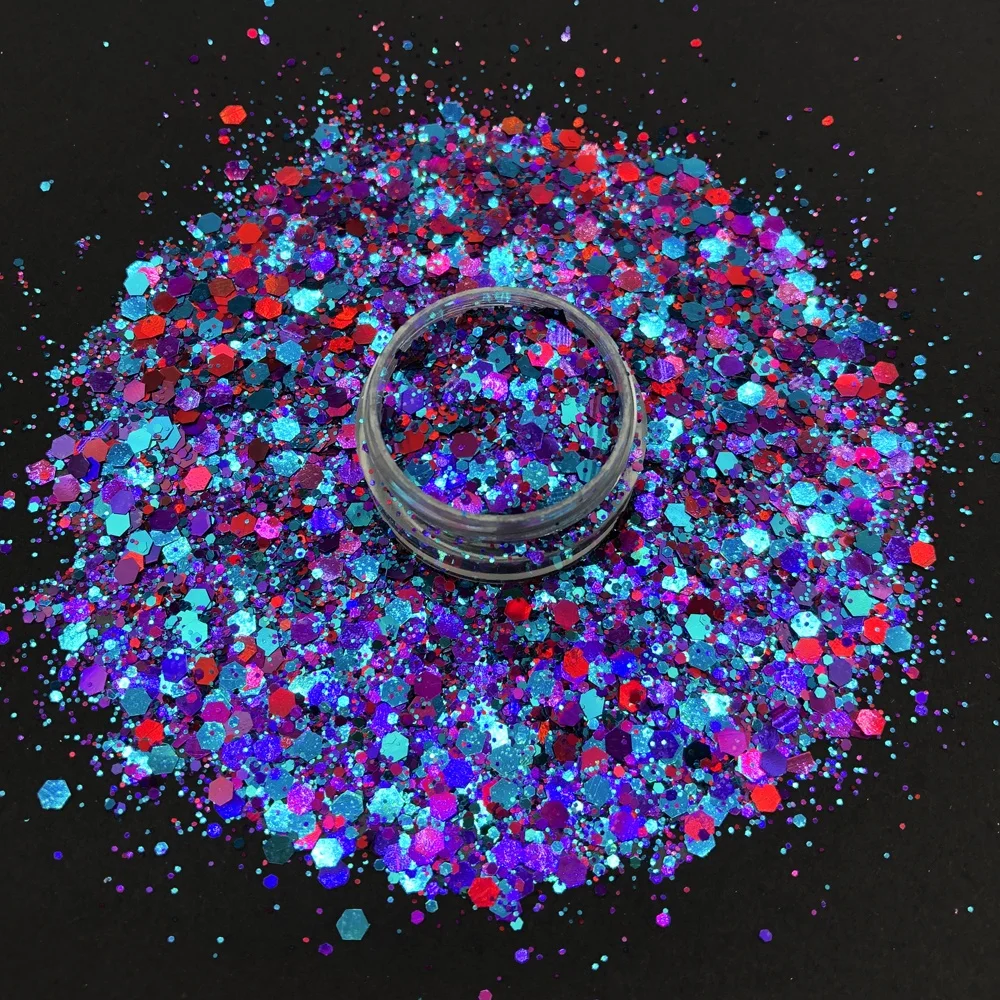 Manufacturer PET Color Shifting Polyester Chameleon Chunky Fine color changing Glitter