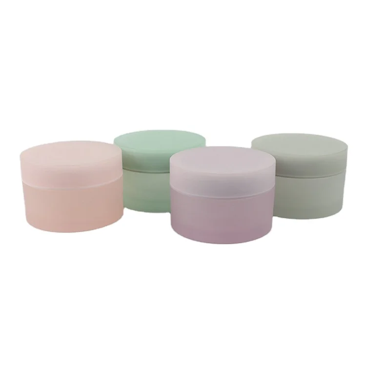 New design customized 100g luxury frosted plastic acrylic face cream jar cosmetic packaging