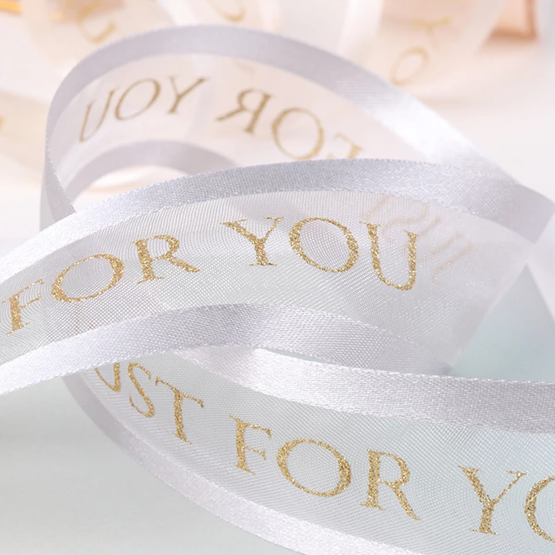 
38 mm 20 yards rose gold ribbon wire edges silk sheer organza gift ribbon 