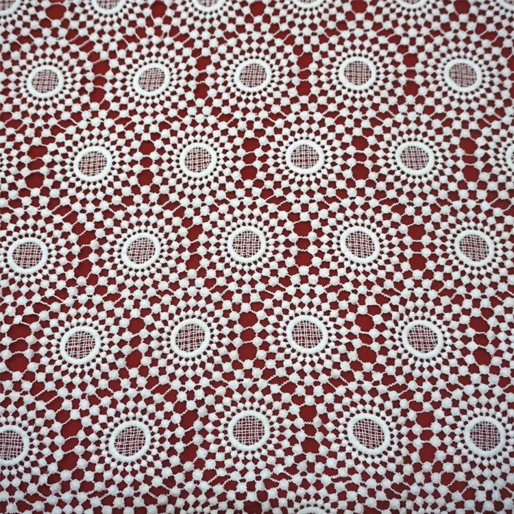 High Quality Cheaper water soluble 100% polyester materials Customized Fashion Guipure lace dress Fabric