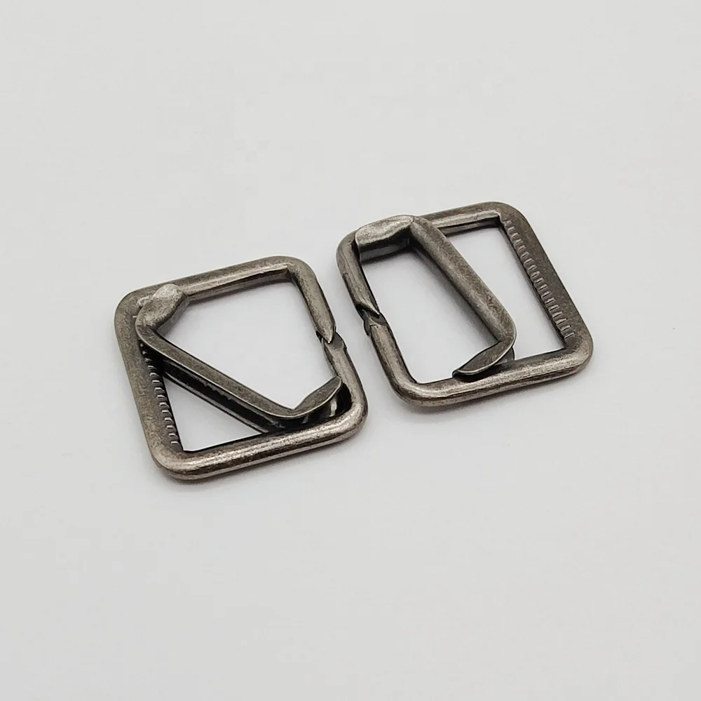 20mm Brass buckle with movable bar, buckle with teeth, adjuster belt buckle