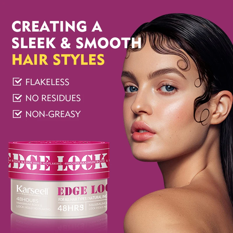 Free Sample Private Label Edge Control Logo Vegan Organic Curelty Free 48 Hour Edge Control Extreme Hold Hair Styling Wax